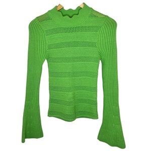 ASOS Vintage Lime Green Knit Turtleneck Swearer Size 0